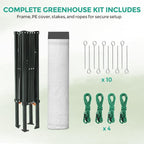 EAGLE PEAK 6x4 Portable Walk in Greenhouse with Polyester Reinforced Corners, Instant Pop up Indoor Outdoor Gardening Green House, Roll Up Zipper Entry Door and Mesh Windows, Gray/White
