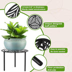 5-Pack 12” Heavy-duty Metal Plant Stands Large Flower Pot Holder for Indoor Outdoor Rust-proof Iron Potted Planter Stand Modern Round Corner Stand Shelf for Living Room Patio Garden Yard, Black