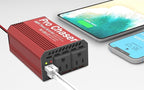 Pro Chaser 400W Vehicle Power Inverter - 12V DC to 110V AC Car Converter, Dual AC Outlets, USB-A QC 18W & USB-C PD 65W Ports, Road Trip Charging Companion with Replaceable in-Line Fuse
