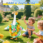 Hawaiian Porch Goose Outfits,2025 New Yard Goose Clothes Hawaiian Wreath with Straw Hat Glasses,4 Pcs/Set Summer Lawn Goose Costume,for 23" Statue Patio Garden Decoration