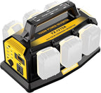 1000W Power Inverter for Dewalt 20V Battery,Compatible Battery Charger of 6 Ports Each 6A,20V to 110V Pure Sine Wave Inverter with 3 USB-A/Type-C/DC Port, Light,Cigarette Lighter Socket for Emergency