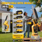 2-IN-1 Cordless 8-Inch Pole Saw & Chainsaw for DeWALT 20V MAX Battery - 1200W Brushless Motor, Total Reach of Max 15.9 FT, Lightweight, 8"&6"Electric Pole Saws for Tree Trimming Pruning (Tool Only)