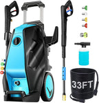 5000PSI Electric Pressure Washer with 33FT Hose 4.0GPM Power Washers Electric Powered Professional High Pressure Cleaner Machine, Foam Cannon, 4 Tips, powerwashers for Home Cars, LBlue