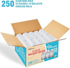 33 Gallon Trash Bags, 250 Count Bulk, Heavy Duty Clear Plastic Recycling Garbage Bags, Multi-purpose Can Liners for Business Home Commercial, Industrial Contractors, Storage & Outdoor