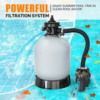 VINGLI Sand Pool Filter 16 in Tank with A 3/4 HP Pump 115V Above Ground Inground Swimming Pool Pump with Filter Basket,3435 GPH