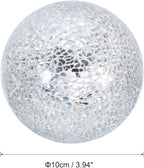 uxcell 4" Decorative Balls, 3 Pcs Mosaic Glass Balls, Decorative Table Sphere Orbs, Centerpiece Balls for Decorating Bowls Vase Tables Wedding Party, Silver