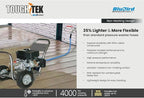 Tough-Tek TTPW1203-NM 1/2" x 3' Rubber Pressure Washing Hose: 4000 PSI, Heavy-Duty, Kevlar Reinforced, Kink-Resistant, Abrasion-Resistant, Hot & Cold Water, Commercial & Residential Use