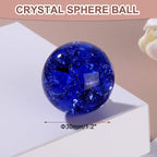 uxcell 30mm/1.2" Crystal Sphere Ball Ice Cracked Glass Solid Decorative Sphere Crystal Ball Prop Ornament for Feng Shui Divination Fortune Telling Tabletop Fountain Decoration, Dark Blue