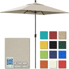 EliteShade USA 10-Year-Non-Fading 6.5x10Ft Rectangular Market Umbrella Patio Umbrella Outdoor Table Umbrella with Ventilation, Antique Beige