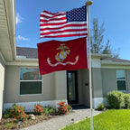 Jayus Double Sided US Marine Corps Military Flags 3x5 FT Outdoor - Vivid Colors 220D USMC Flag Banner with 2 Grommets