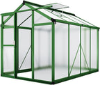 6x8 FT Greenhouse for Outdoors, Aluminum Greenhouse with Quick Setup Structure and Roof Vent, Polycarbonate Greenhouses Heavy Duty, Large Walk-in Green House for Winter Garden, Backyard, Patio, Lawn