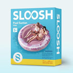 SLOOSH Inflatable Tanning Pool Lounger Float,72" x 65" Pool Floats Adult with Pillow,Luxury Fabric Large Suntan Tub Raft Floatie,Sunbathing Bed Lounge for Water Blow Up Kids Ball Pit Party Gifts,Pink