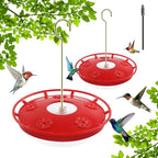 FEED GARDEN 2 Pack 16 OZ Hummingbird Feeders for Outdoor 5 Feeder Ports Ant Bee Proof Leak-Proof Cleaning Brushes Nectar Easy Clean Fill Bird Feeder for Garden Red Décor Gifts for Mom