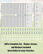 36Pcs Replacement Blades with Screws & Washers Fit for Mammotion Luba & Yuka Robotic Lawn Mowers All Series, Durable Stainless Steel Mower Blades Kit for Efficient Grass Cutting