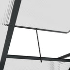 Outsunny 6' x 4' Greenhouse for Outdoors, Polycarbonate Greenhouse with Rain Gutter and Roof Vent, Aluminum Walk-in Green Houses for Outside for Patio Backyard Garden, Gray