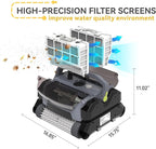Fully Automatic Robot Swimming Pool Vacuum Cleaner, with Wall-Climbing Function, 360 Degree Kink Free Patented Technology, Swimming Pool Cleaning Robot, Large Filter Installed On The Top,82 Ft