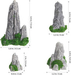 Gatuida 8Pcs Miniature Rockery Decorative Resin Rockery Statues for Micro Landscape