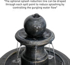 45.2” H Outdoor Floor Water Fountain, 3-Tiers Concrete Water Fountain with Submersible Electric Pump - Garden Cascading Waterfall for Yard Patio Lawn Home Decor