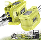 2 Packs Real 200W Power Inverter Compatible With Ryobi, VoLtTech Battery Inverter DC 18V to AC 110V Portable Phone Charger Generator Power Supply with 2 USB Ports & 1 Type-C & 1 AC Outlet (No Battery)