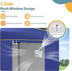 COBIZI Canopy Tent 10x10 Pop Up Canopy, Easy Setup Canopy with Sidewalls Waterproof & UPF 50+, Heavy Duty Commercial Instant Craft Fair Tent for Party, Event, Vendor, Farmer Market(D Bluei)