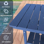 FUNBERRY Outdoor Bar Set with Umbrella Holes, Tall Adirondack Chairs and Table, All Weather HDPE Bar Height Outdoor Table and Chairs Set for Bistro Patio Balcony