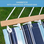 Lazy Daze Hammocks 12 FT Quilted Fabric Double Hammock with Spreader Bars and Detachable Pillow, 450lbs Weight Capacity