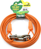 IntelliLeash 30FT Tie-Out Cables for Dogs - Strong, Safe, and Durable Dog Tie-Outs for Every Breed up to 125 Pounds - Weather and Wear Resistant Galvanized Aircraft Cable for Outside Use