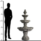 58.3" 3-Tier Outdoor Freestanding Water Fountain - Classic Leaf Design, Large Bird Bath with Pump - Ideal for Yard, Lawn and Garden Décor