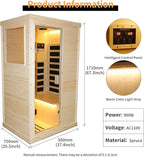 Far Infrared Wooden Sauna Room Home Saunas Spa Dry Saunas Single Person Spa Finland Spruce Wood fit for 7ft Person