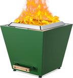 LEGACY HEATING Smokeless Fire Pit, Portable Outdoor Firepits 20 inch, Carry Handle for Backyard Patio Camping Bonfire, Stainless Steel, Ideal for 4-8 People, 32.19 lbs, Green, Cyberpit One
