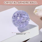 uxcell 40mm/1.6" Crystal Sphere Ball Ice Cracked Glass Solid Decorative Sphere Crystal Ball Prop Ornament for Feng Shui Divination Fortune Telling Tabletop Fountain Decoration, Purple