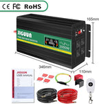 JIGUUN Power Inverter 2000 Watt, DC 12V to AC 120V Pure Sine Wave Inverter with LCD Display, 4 AC Outlets&USB Output, Power Converter with Remote Control for RV Emergency Camping. (PRO2000W-12)