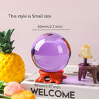 Purple Crystal Ball 60mm Crystal Ball with Wooden Stand and Gift Box for Magic,lensball Photography,Family Decorative,Fortune Teller,Feng Shui,Witchcraft,Witchy Gifts,Witch Decor,and Halloween Decor