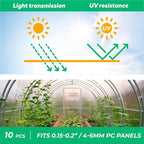 Polycarbonate Greenhouse Panels (H Connectors) - 0.2" Thick, Fit 6mm or 4mm Twin-Wall Polycarbonate Panels, Join 2 Pieces of Panels Together, 4-Foot Length, 10 Pieces (H Connectors 6mm, 4ft)