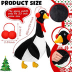 Outus Halloween Penguin Goose Outfits Funny Penguin Porch Goose Outfit 23 Inch Holiday Lawn Plastic Cement Geese Clothes for Halloween Christmas Yard Garden Outdoor Decor