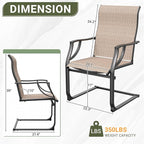 Amopatio Dining Chairs Set of 4, Patio Dining Chairs for All Weather, Breathable Garden Outdoor Furniture for Backyard Deck, Light Brown