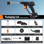 Portable Pressure Washer, Handheld High-Pressure Water Spray Gun with Foam Cannon, 600PSI Cordless Jet Washer with 6-in-1 Nozzle, Battery Powered Car Cleaner Machine for Fence, Floor, Garden Cleaning