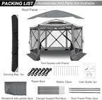 COBlZl Pop Up Gazebo 12x12 Screen House Tent for Camping, Outdoor Instant Stargazing Gazebo Canopy with Awning 2.0, Portable Hub Tent with Removable Sidewalls,Pavilion for Backyard,Gray