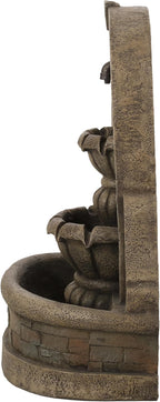 Merax 29" High Roman Tier Fountain, Outdoor Weather-Resistant Floor Fountain, Classic Design for Garden Patio Yard, Stone Gray