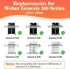 Heat Deflectors for Weber Genesis 300 Series Grills,Compatible with Genesis E310 E320 E330 S310 S320 S330 - Replacement Parts for Weber 7620 7621 7622 65055, 17.5 inch Heat Shield Plates