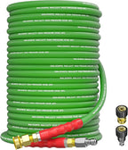 Pressure Washer Hose 125FT 3/8" for Cold and Hot Water 212°F, with Swivel Quick Connect, 4500PSI Kink Resistant Grade Steel Wire Braided, Power Washer Hose With 2pcs M22-14mm Adapter