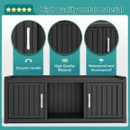 ROJIK Shoe Cabinet Waterproof UV-Resistant,Storage Bench Indoor Outdoor with Adjustable Shelves,for Entryway Bedroom,Hallway,Living Room(2 Door,Black)