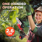 Mini Chainsaw Cordless 6 Inch, Handheld Electric Power Chain Saw with 2 Batteries, Portable Battery Powered Chainsaws for Tree Trimming Wood Cutting, Best Gifts for Dad, Husband,Women