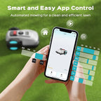 Robot Lawn Mower with App Control – Adjustable Cutting Height, Auto-Charging, Obstacle Detection & Smart Scheduling – Ideal for Lawns up to 1/8 Acre
