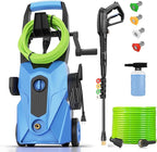 2025 New 5000PSI Electric Pressure Washer, Power Washer with 33FT Resistant Extension Hose and 4 Nozzles, Compatible with Extended Undercarriage Cleaners, Professional Powerwashers for Home/Car(Blue)