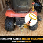 2 Packs Magnetic Hitch Pin, Lawn Mower Trailer Hitch Pins 1/2 Inch with Handle and Clip, Trailer Gate Pin for Mowers, Tractor Truck, Towing Cargo, ATV - Simple One Handed Hook On & Off（Yellow