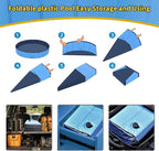 Foldable Dog Pool, 71" x 12" Large Kiddie Pool with Hard Plastic, Non-Slip Dog Bath Tub for Outdoor Backyard, Collapsible Dog Swimming Pool for Kids Dogs Pets (Blue)
