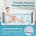 Inflatable Hot Tub with LED Lights, 2 Person Oval Portable Blow up Hot Tub Spa with Side Table, Leak-Proof PVC Outdoor Spa with 100 Air Jets, Heater Pump and Insulated Cover, 75” L X 47”W X 25”H