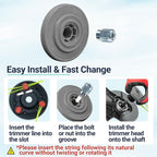 Universal Weed Eater Head, Easy Load String Trimmer Head Replacement Weed Wacker Head for Echo, Ego, Dewalt, Stihl, and Husqvarna, Includes 12pcs 1FT-0.095" Trimmer Line