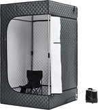 Albott Portable Sauna Box for Home, Person Steam Sauna Tent with 3L 1500W Steamer, Extra Large Size 3.3’ x 3.3’ x 5.9’ Full Body Home Spa, Remote Control, Folding Chair, Grey